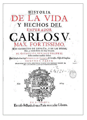 Portada Historia de la vida y hechos del Emperador Carlos V (Biblioteca Nacional de España: 2/64122 V.2)
