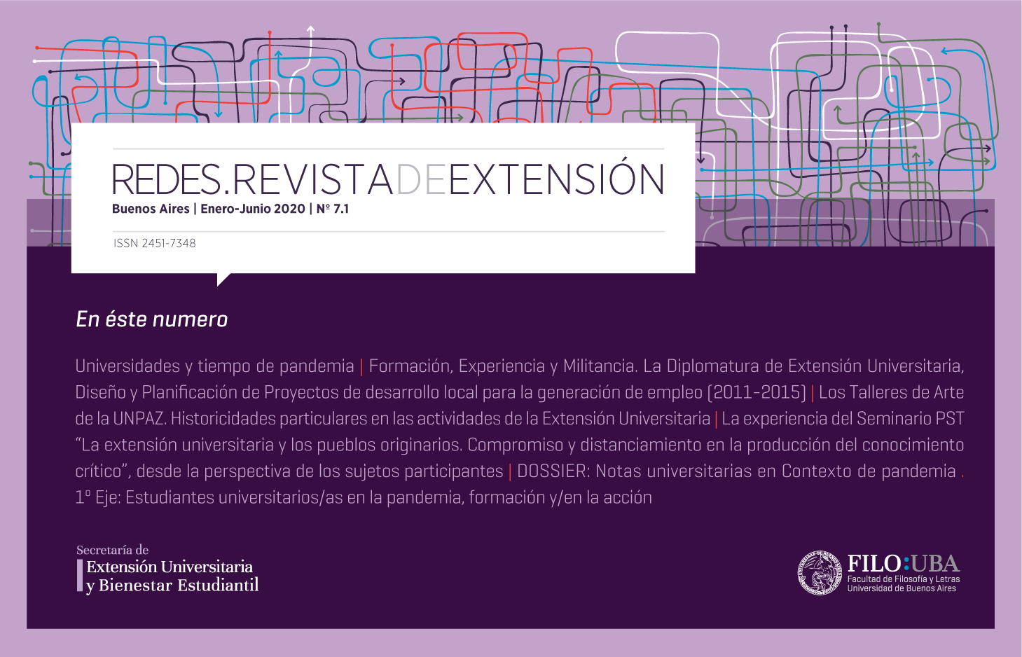 La imagen muestra la Portada de la Edición Número 7 de la Revista Redes de Extensión.